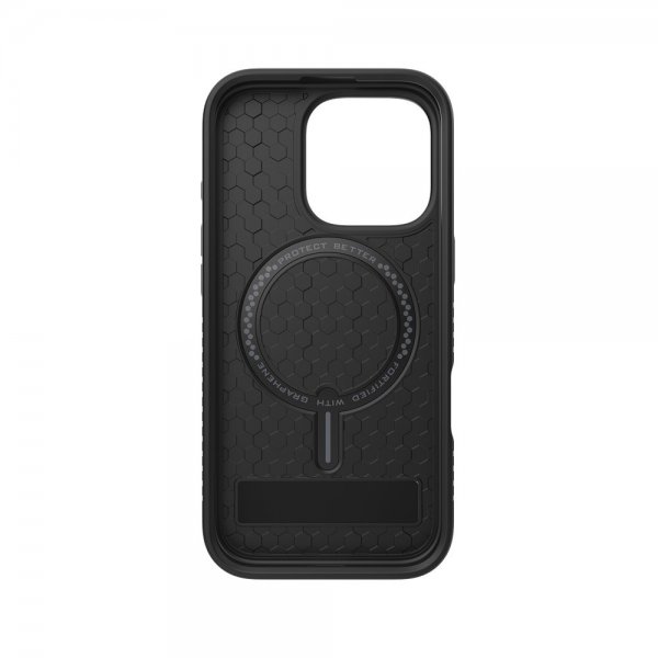 ZAGG iPhone 16 Pro -kuori Denali Snap Kickstand Musta