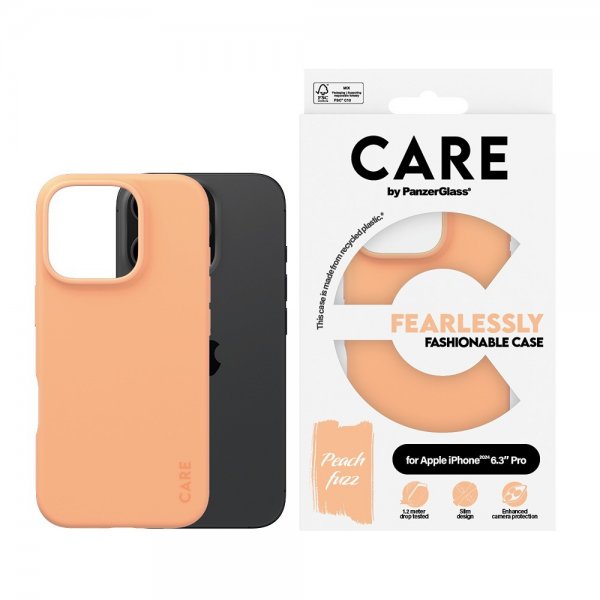 CARE by PanzerGlass iPhone 16 Pro Kuori Fashionable Peachy