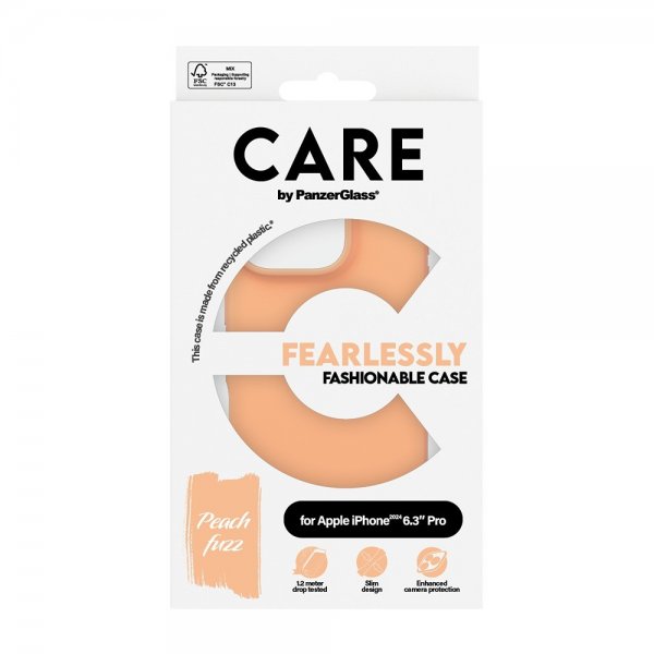 CARE by PanzerGlass iPhone 16 Pro Kuori Fashionable Peachy