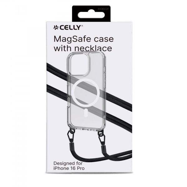 Celly iPhone 16 Pro Kuori Freedom Necklace MagSafe Läpinäkyvä