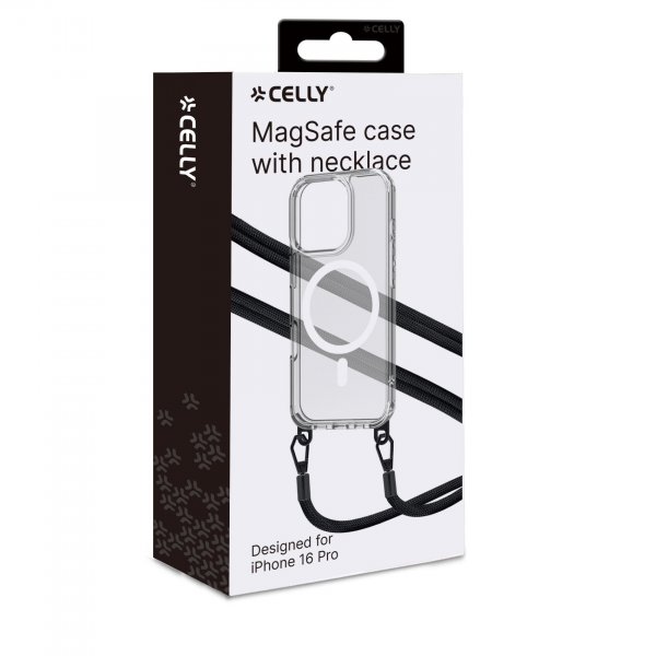 Celly iPhone 16 Pro Kuori Freedom Necklace MagSafe Läpinäkyvä