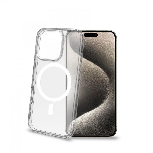 Celly iPhone 16 Pro Kuori GELSKINMAG MagSafe Läpinäkyvä Valkoinen