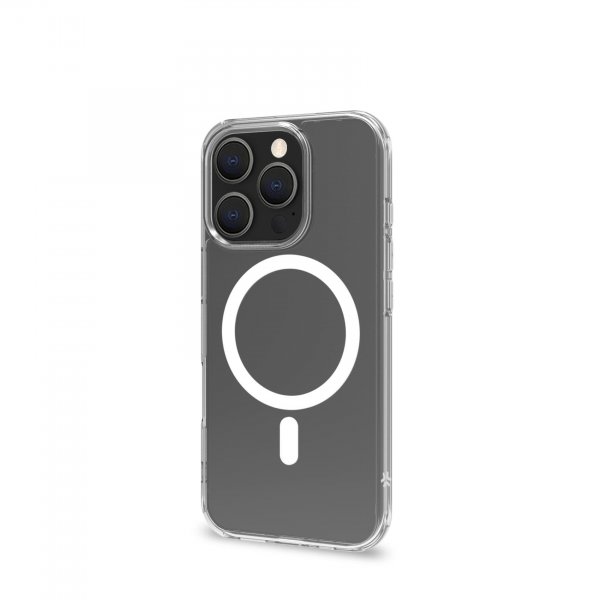 Celly iPhone 16 Pro Kuori GELSKINMAG MagSafe Läpinäkyvä Valkoinen