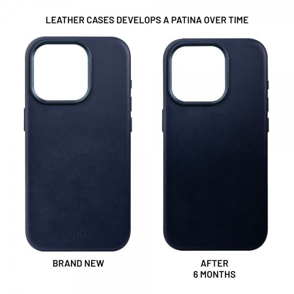 Kiinteä iPhone 16 Pro Kuori MagLeather Sininen