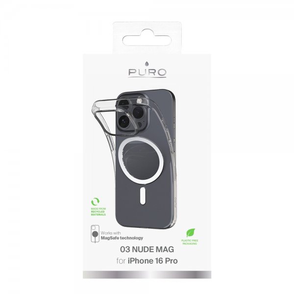 Puro iPhone 16 Pro Nude Mag Läpinäkyvä kuori