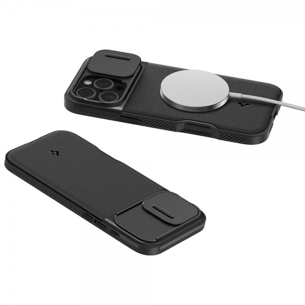 Spigen iPhone 16 Pro Kuori Optik Armor MagFit Musta