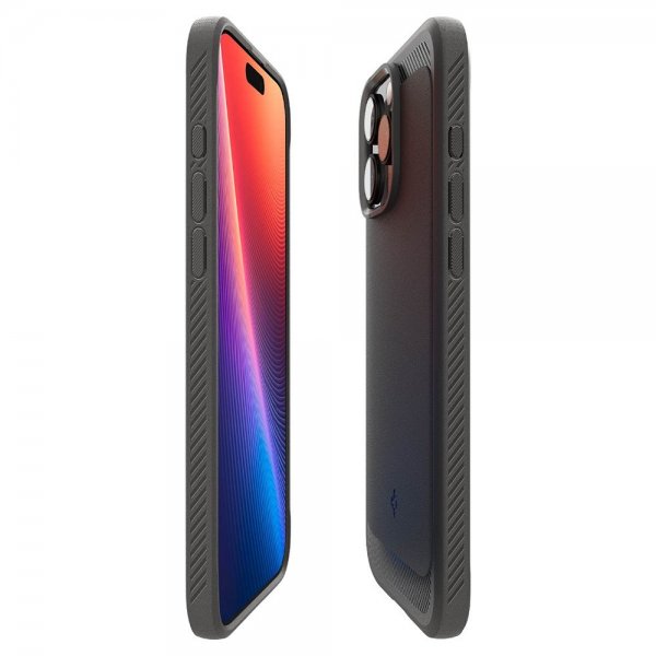 Spigen iPhone 16 Pro -kuori Rugged Armor MagFit mattamusta