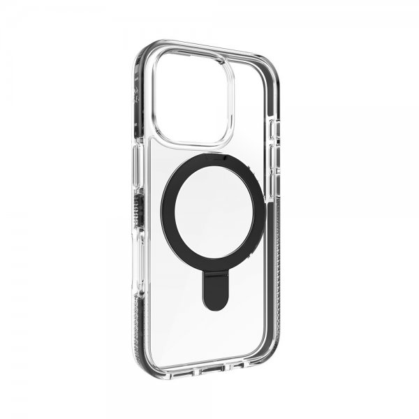 ZAGG iPhone 16 Pro -kuori, Santa Cruz Snap Ring Stand, musta