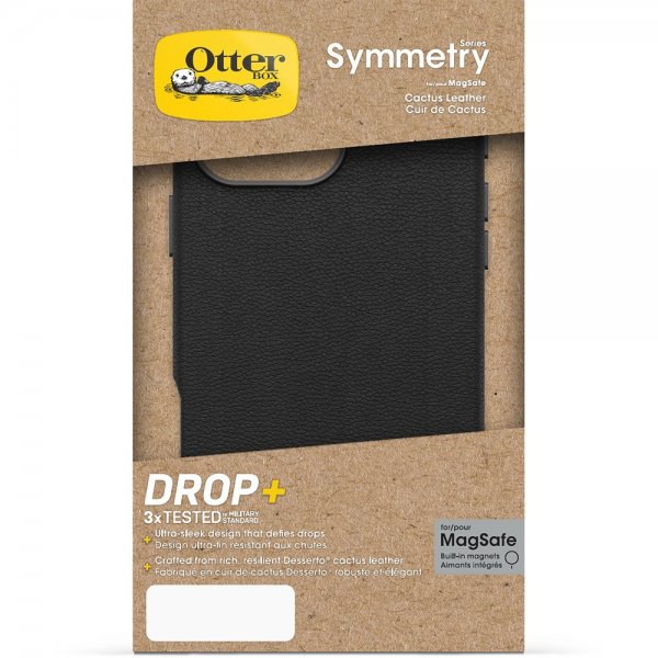 Otterbox iPhone 16 Pro Kuori Symmetry Cactus Leather MagSafe Noir Ash