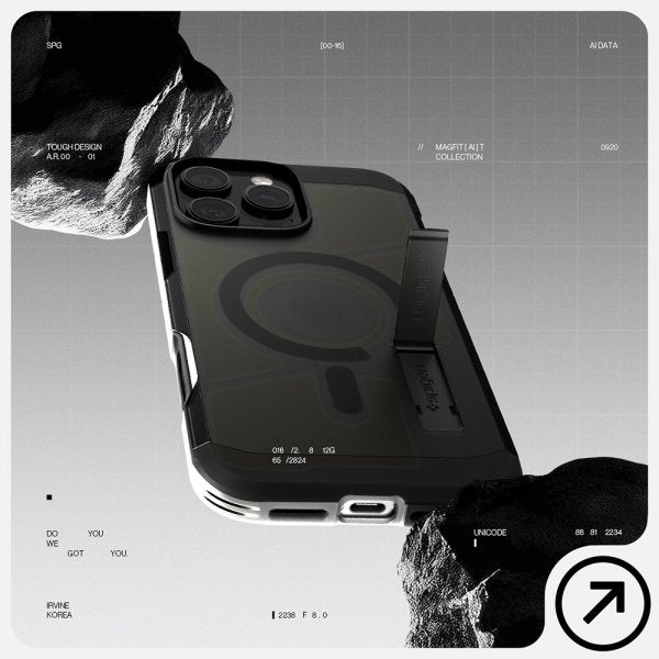 Spigen iPhone 16 Pro -kuori Tough Armor T MagFit Frost Black