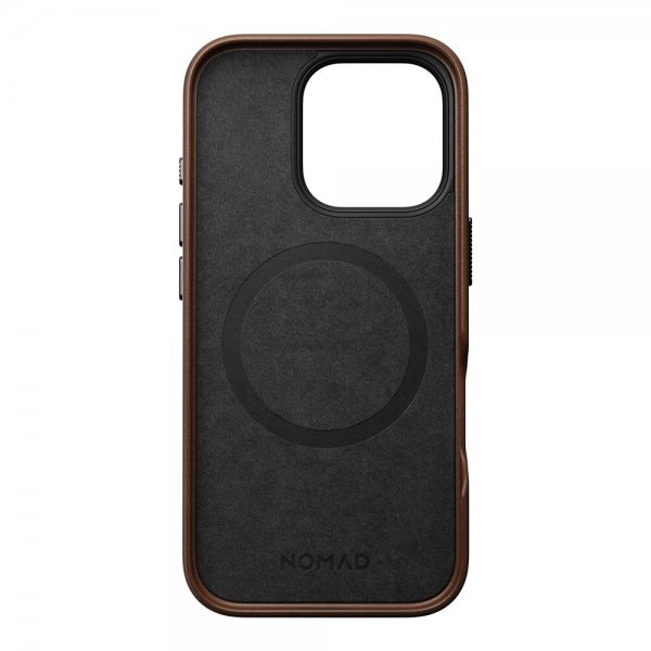 Nomad iPhone 16 Pro -kuori, perinteinen nahkainen suojakuori, ruskea