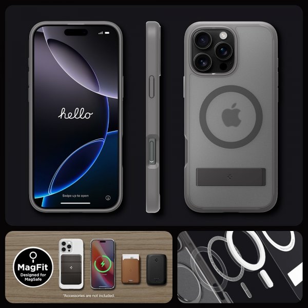 Spigen iPhone 16 Pro -kuori Ultra Hybrid S MagFit Frost Gray