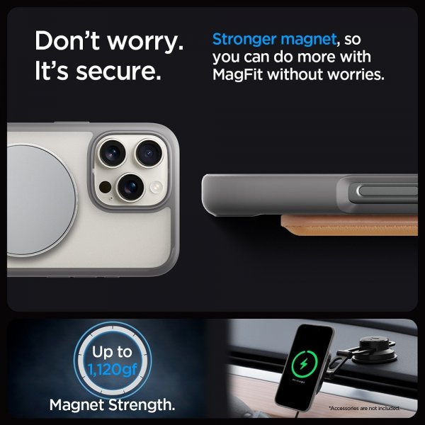 Spigen iPhone 16 Pro -kuori Ultra Hybrid S MagFit Frost Gray
