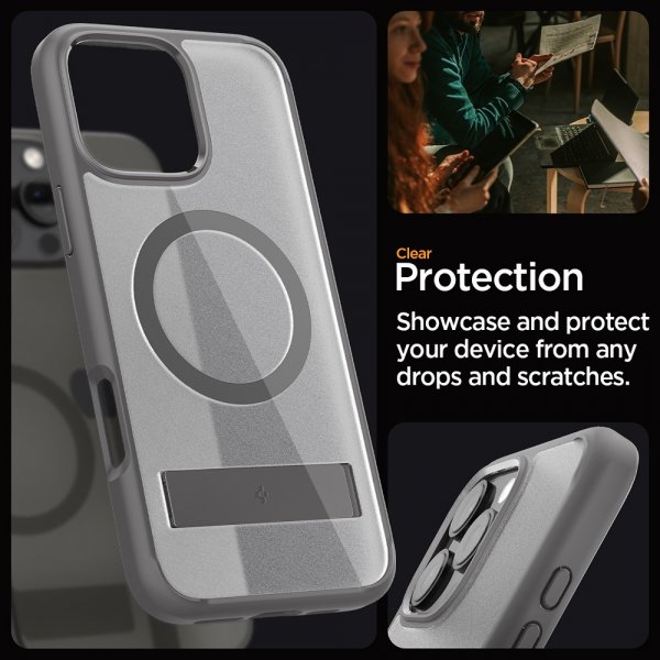 Spigen iPhone 16 Pro -kuori Ultra Hybrid S MagFit Frost Gray