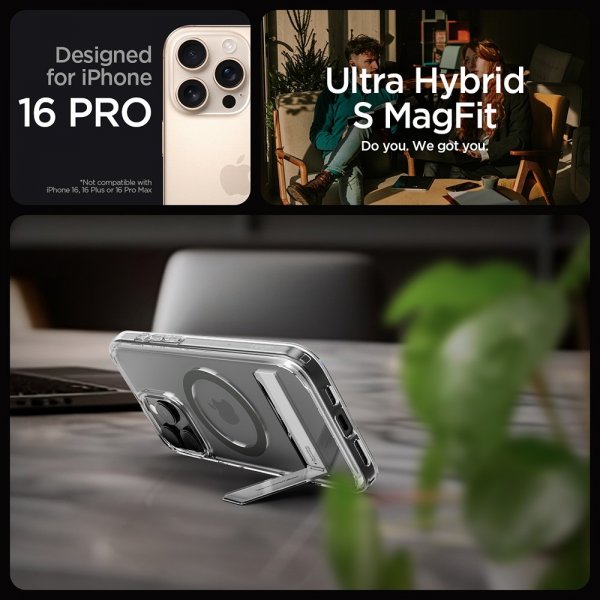Spigen iPhone 16 Pro -kuori Ultra Hybrid S MagFit Graphite