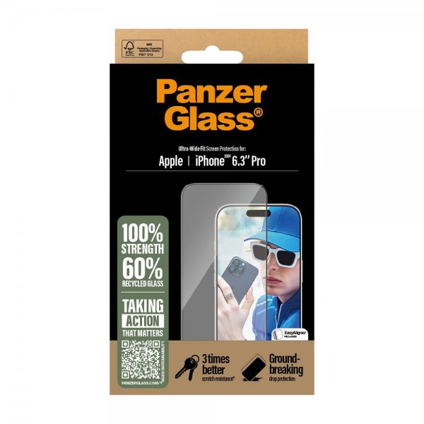PanzerGlass iPhone 16 Pro -näytönsuoja Ultra-Wide Fit EasyAligner
