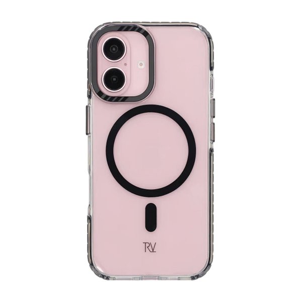 Rvelon iPhone 16 -suojakuori TPU MagSafe Musta/Läpinäkyvä