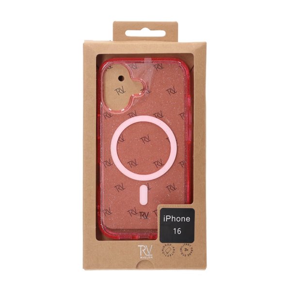 Rvelon iPhone 16 -kuori Glitter MagSafe pinkki