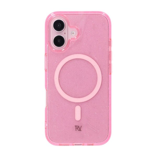 Rvelon iPhone 16 -kuori Glitter MagSafe pinkki