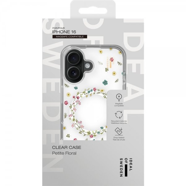 Ideal of Sweden iPhone 16 -suojakuori, Clear Case MagSafe Petite Floral