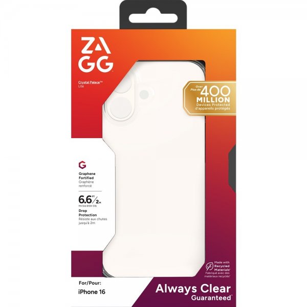 ZAGG iPhone 16 Suojakuori Crystal Palace Lite Läpinäkyvä