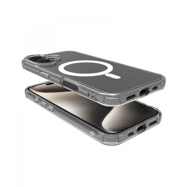 Celly iPhone 16 -suojakuori GELSKINMAG MagSafe läpinäkyvä valkoinen