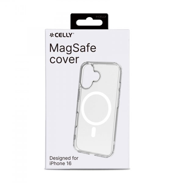 Celly iPhone 16 -suojakuori GELSKINMAG MagSafe läpinäkyvä valkoinen