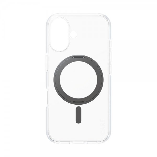 CARE by PanzerGlass iPhone 16 -suojakuori jalustalla MagSafe, musta