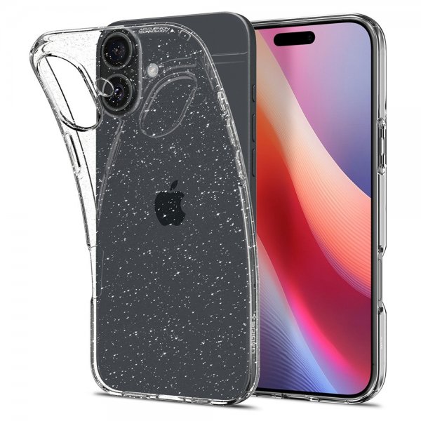 Spigen iPhone 16 -suojakuori Liquid Crystal Glitter Crystal Quartz
