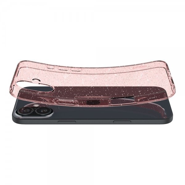 Spigen iPhone 16 Suojakuori Liquid Crystal Glitter Rose Quartz