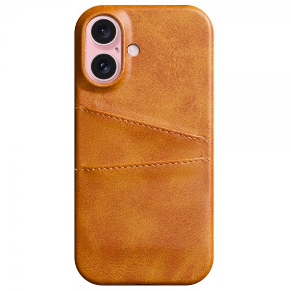iPhone 16 -suojakuori kahdella korttipaikalla, vaaleanruskea