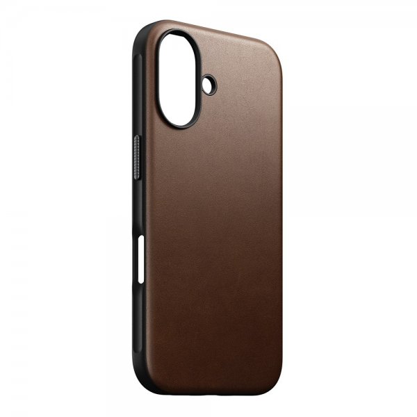 Nomad iPhone 16 Modern Leather Case, ruskea