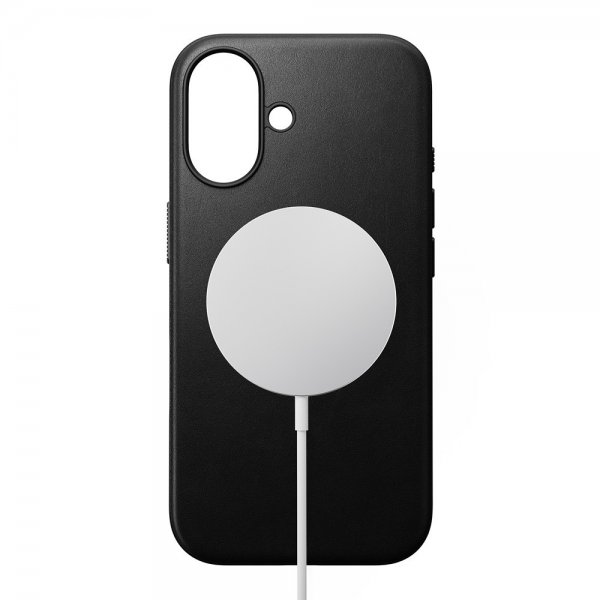 Nomad iPhone 16 Modern Leather Case -suojakuori, musta