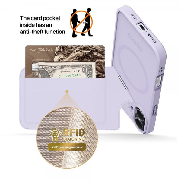 Dux Ducis iPhone 16 -suojakuori Rafi II Series MagSafe Liila