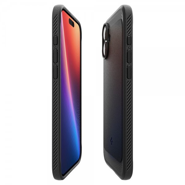 Spigen iPhone 16 -suojakuori Rugged Armor MagFit Matte Black