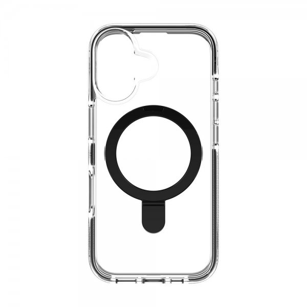 ZAGG iPhone 16 -suojakuori Santa Cruz Snap Ring Stand, musta