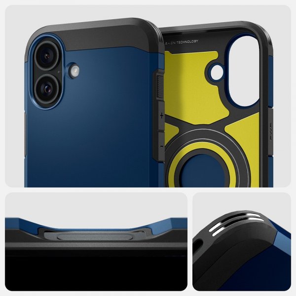 Spigen iPhone 16 -suojakuori Tough Armor MagFit Navy Blue