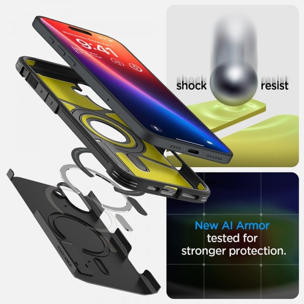 Spigen iPhone 16 Suojakuori Tough Armor MagFit Musta