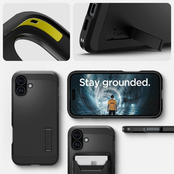 Spigen iPhone 16 Suojakuori Tough Armor MagFit Musta