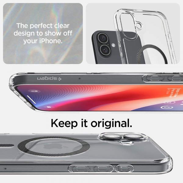Spigen iPhone 16 -suojakuori Ultra Hybrid MagFit Carbon Fiber