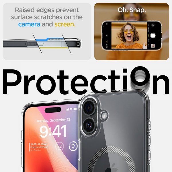 Spigen iPhone 16 -suojakuori Ultra Hybrid MagFit Carbon Fiber