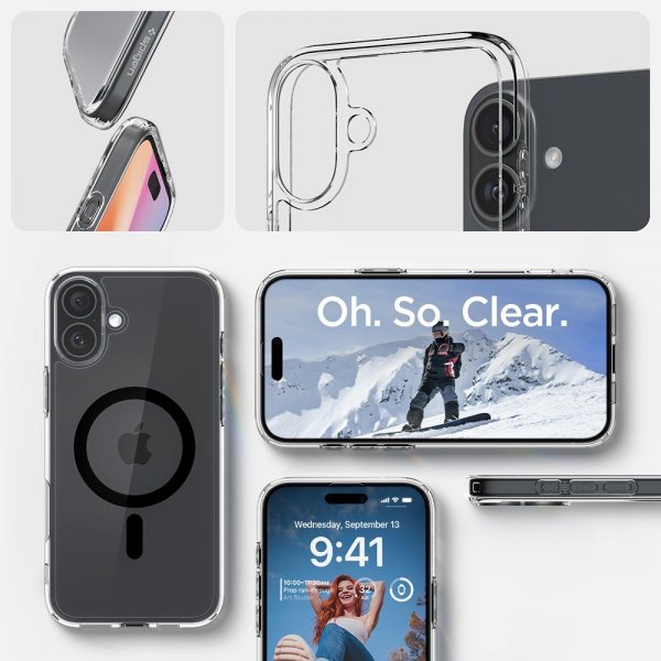 Spigen iPhone 16 -suojakuori Ultra Hybrid MagFit musta