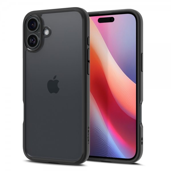 Spigen iPhone 16 -suojakuori Ultra Hybrid Matte, musta