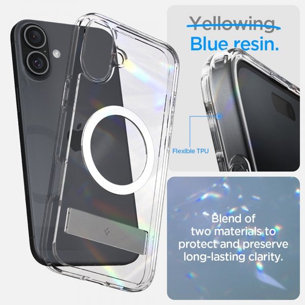 Spigen iPhone 16 Suojakuori Ultra Hybrid S MagFit Crystal Clear