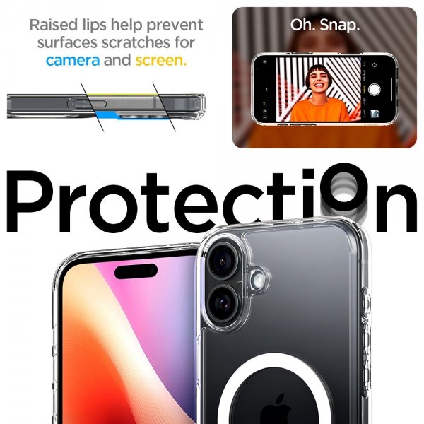 Spigen iPhone 16 Suojakuori Ultra Hybrid S MagFit Crystal Clear