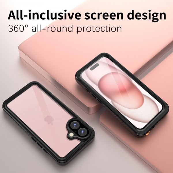 Redpepper iPhone 16 -suojakuori vedenkestävä IP68 musta