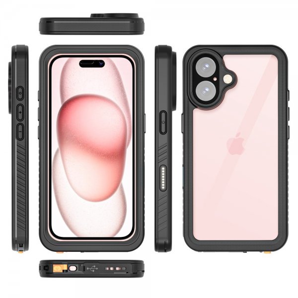 Redpepper iPhone 16 -suojakuori vedenkestävä IP68 musta