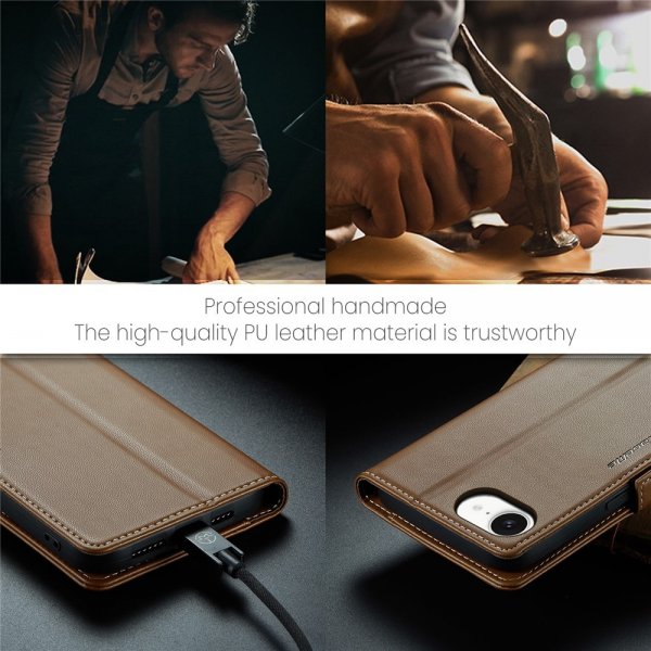 CaseMe iPhone 16/17 -kotelo 023 Series Ruskea