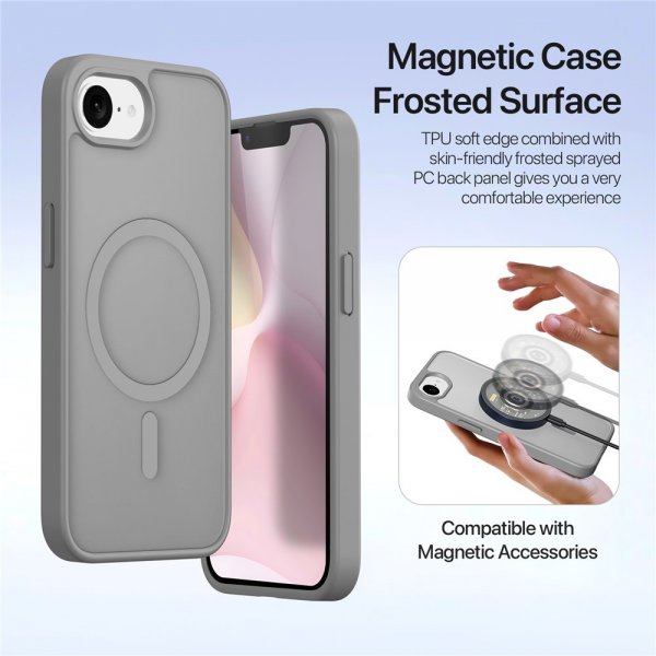 Dux Ducis iPhone 16e/17e Kotelo 2-in-1 Lawa Series MagSafe Harmaa