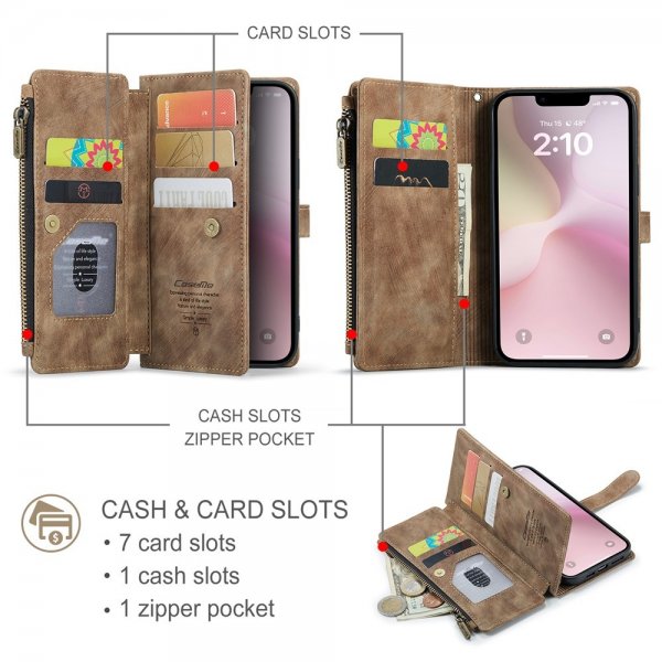 CaseMe iPhone 16./17. -sarjan suojakotelo C30, ruskea